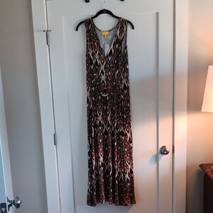 Liz Lange Elegant Multicolor Pattern Maxi Dress - New With Tag